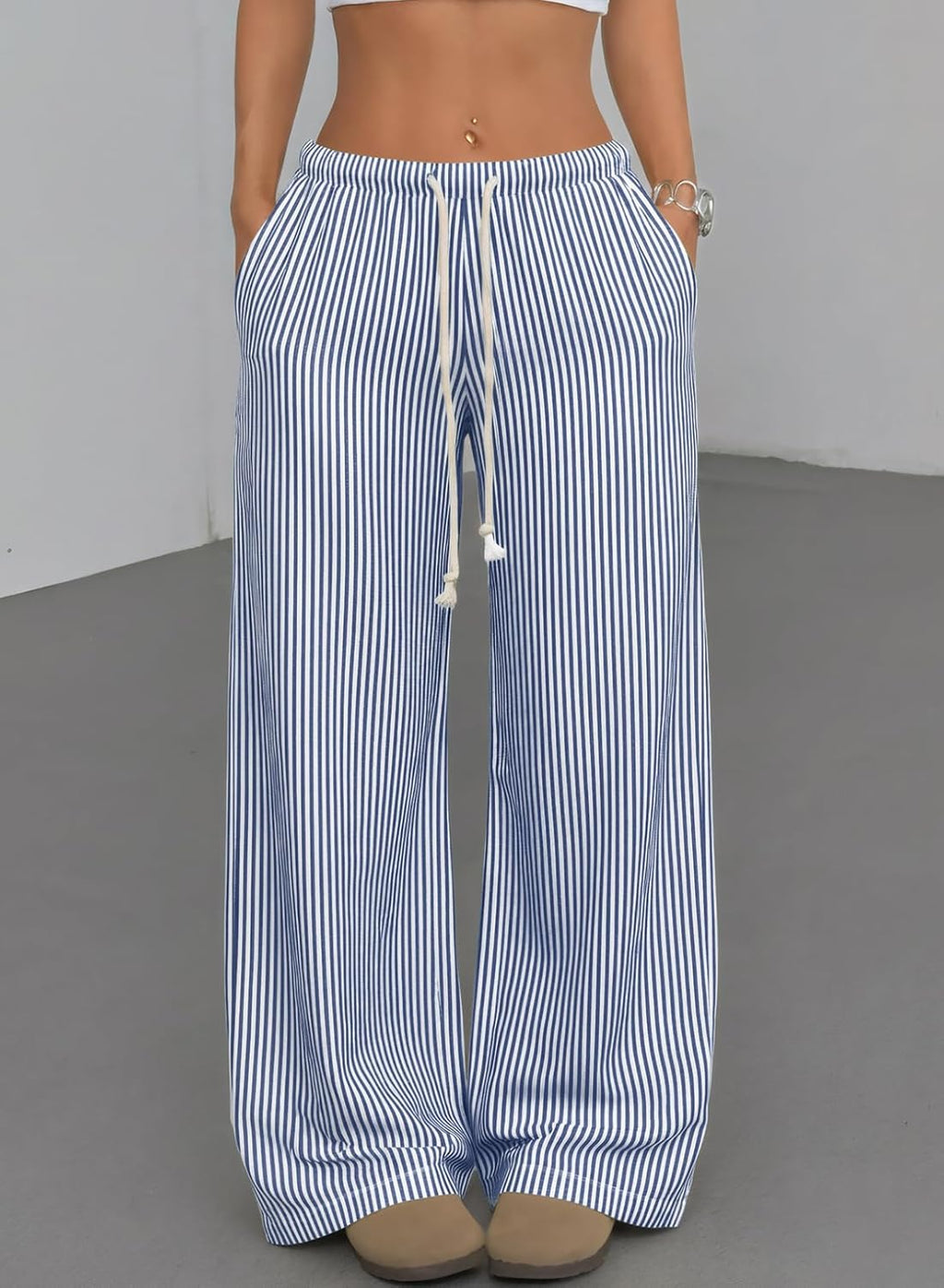 Women’s Wide Leg Palazzo Pants – Casual Loose Lounge Trousers with Pockets