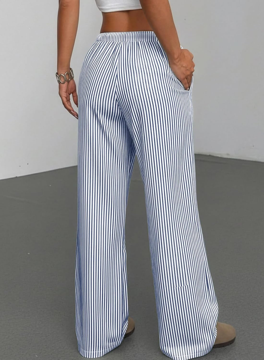 Women’s Wide Leg Palazzo Pants – Casual Loose Lounge Trousers with Pockets