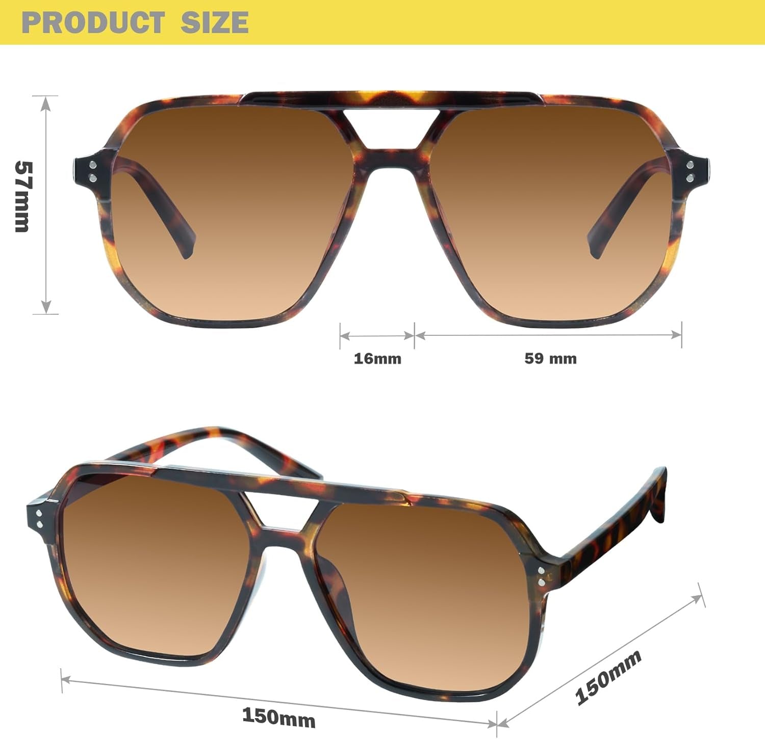Women’s Oversized Aviator Sunglasses – Polarized UV Protection