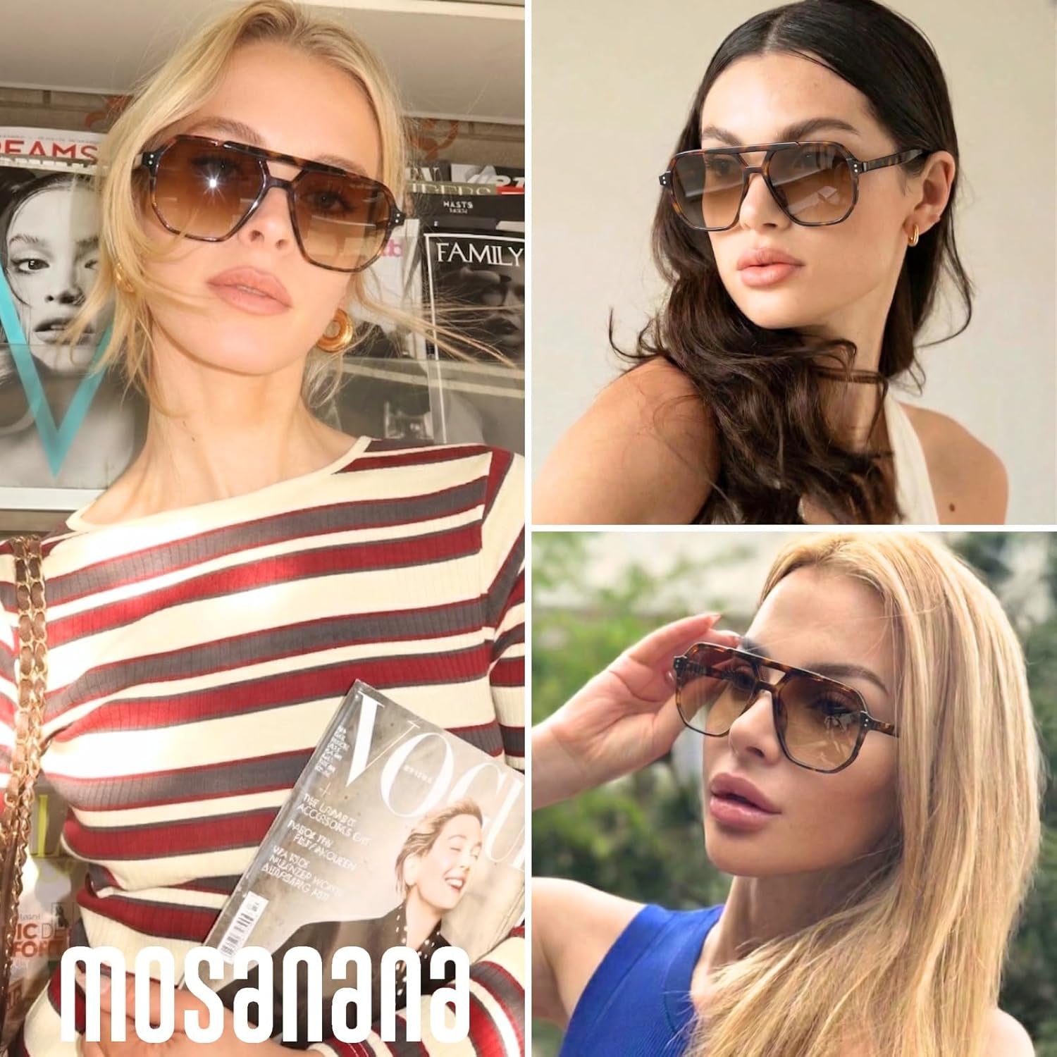 Women’s Oversized Aviator Sunglasses – Polarized UV Protection