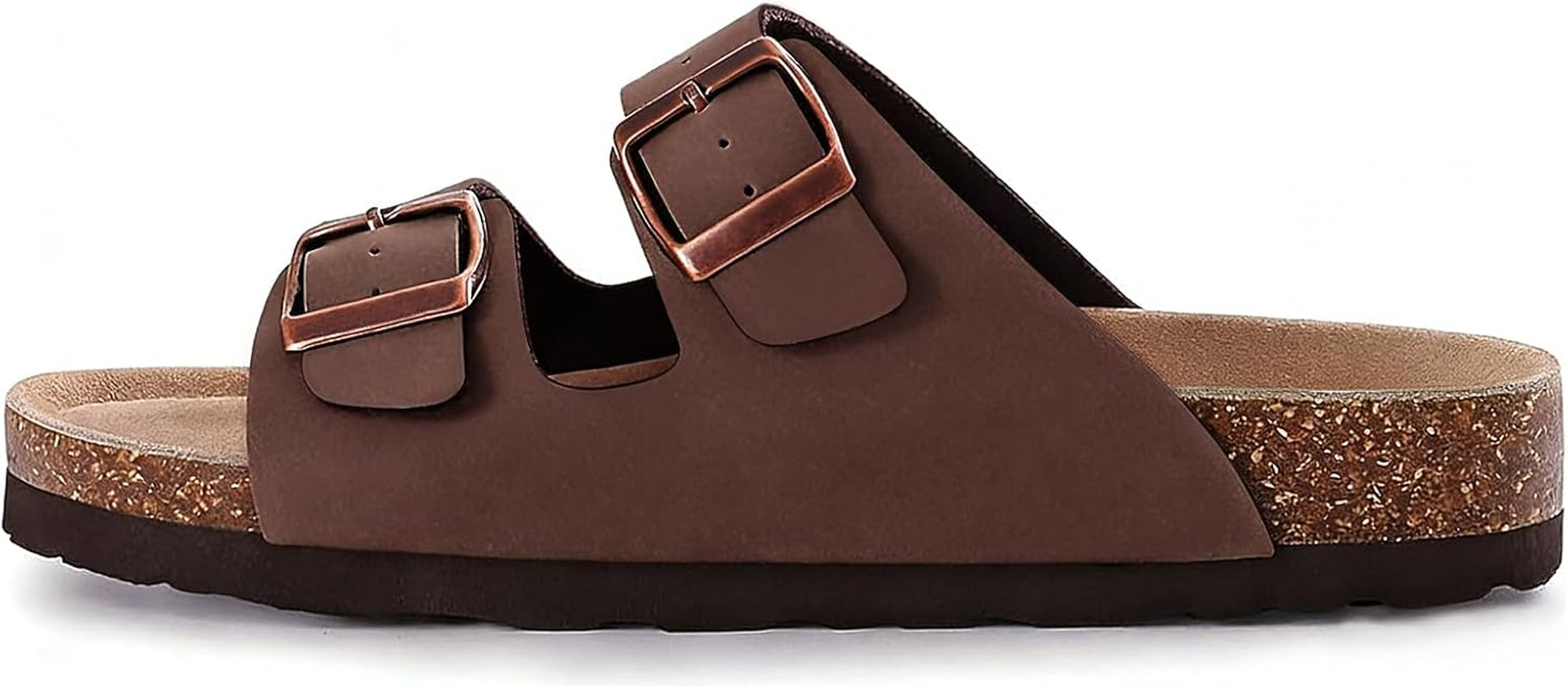 Women’s Cork Footbed Slide Sandals – Adjustable Buckle Arch Support Summer Sandals