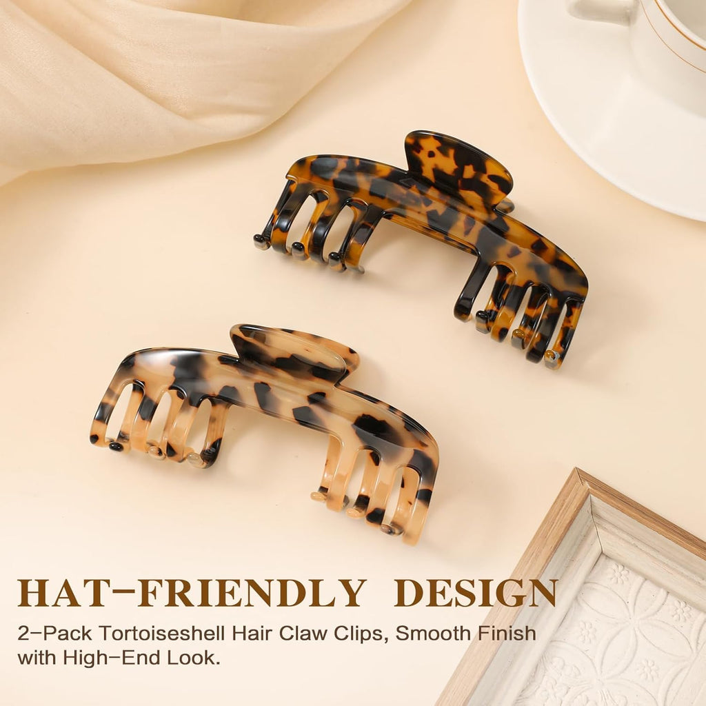2-Piece Hat Claw Clips – Large Non-Slip Hair Clips for Caps & Trucker Hats