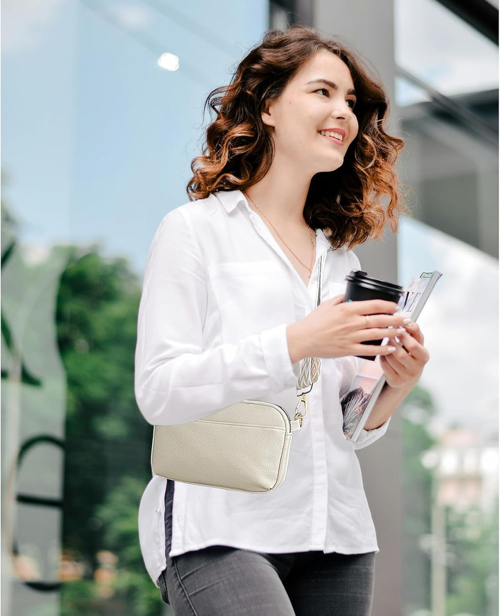 Women’s Vegan Leather Crossbody Bag – Adjustable Shoulder Purse
