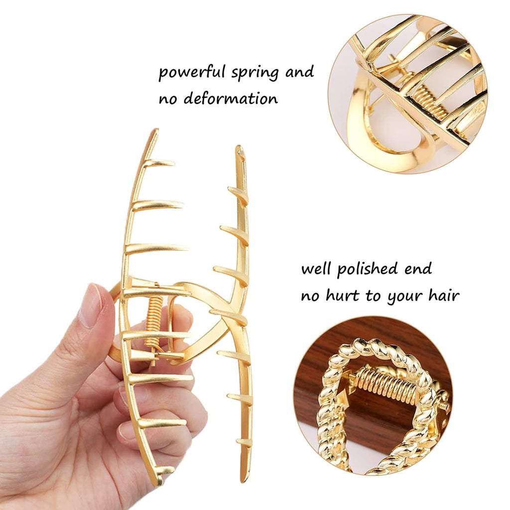 3-Piece Large Metal Claw Clips – Strong Hold Non-Slip Hair Clips for Thick Hair