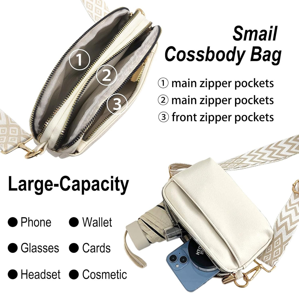 Women’s Vegan Leather Crossbody Bag – Adjustable Shoulder Purse