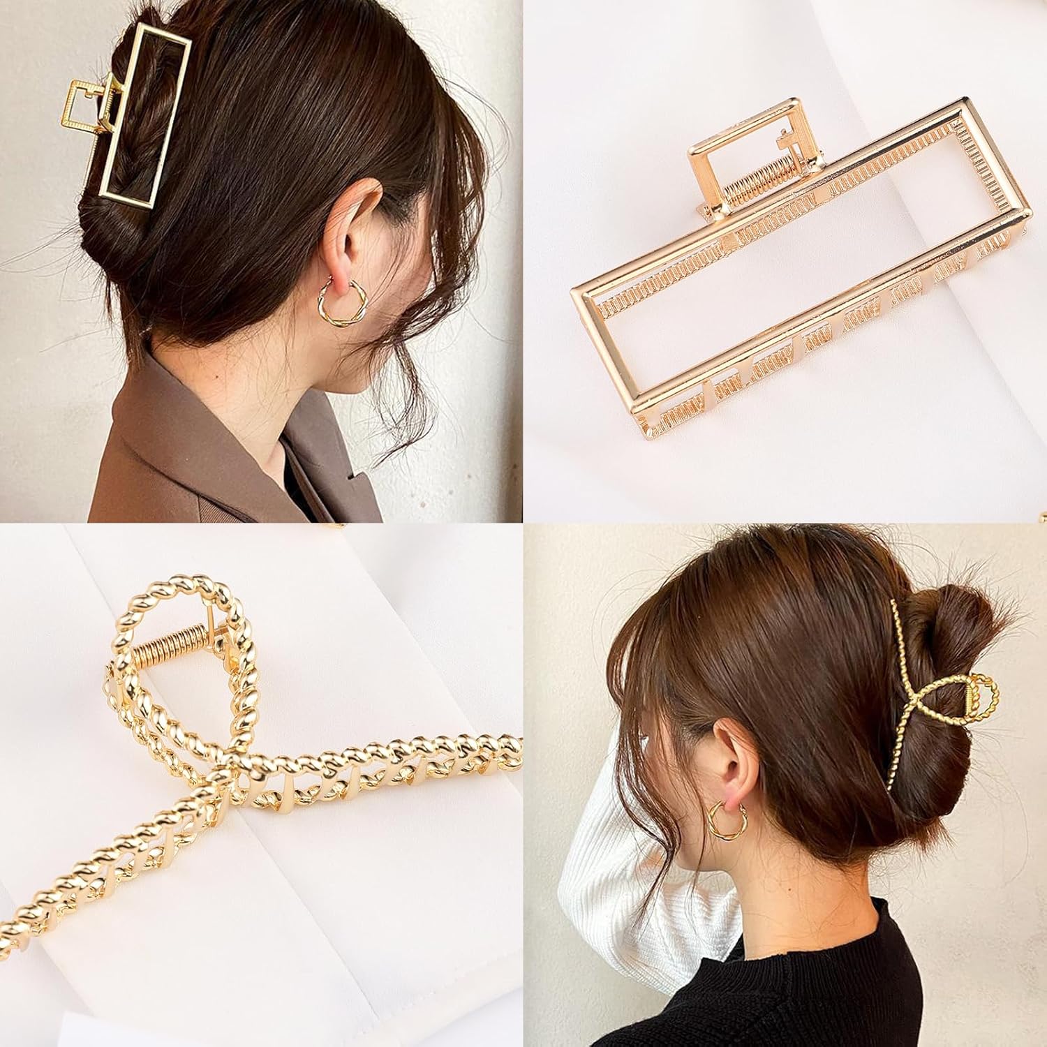 3-Piece Large Metal Claw Clips – Strong Hold Non-Slip Hair Clips for Thick Hair