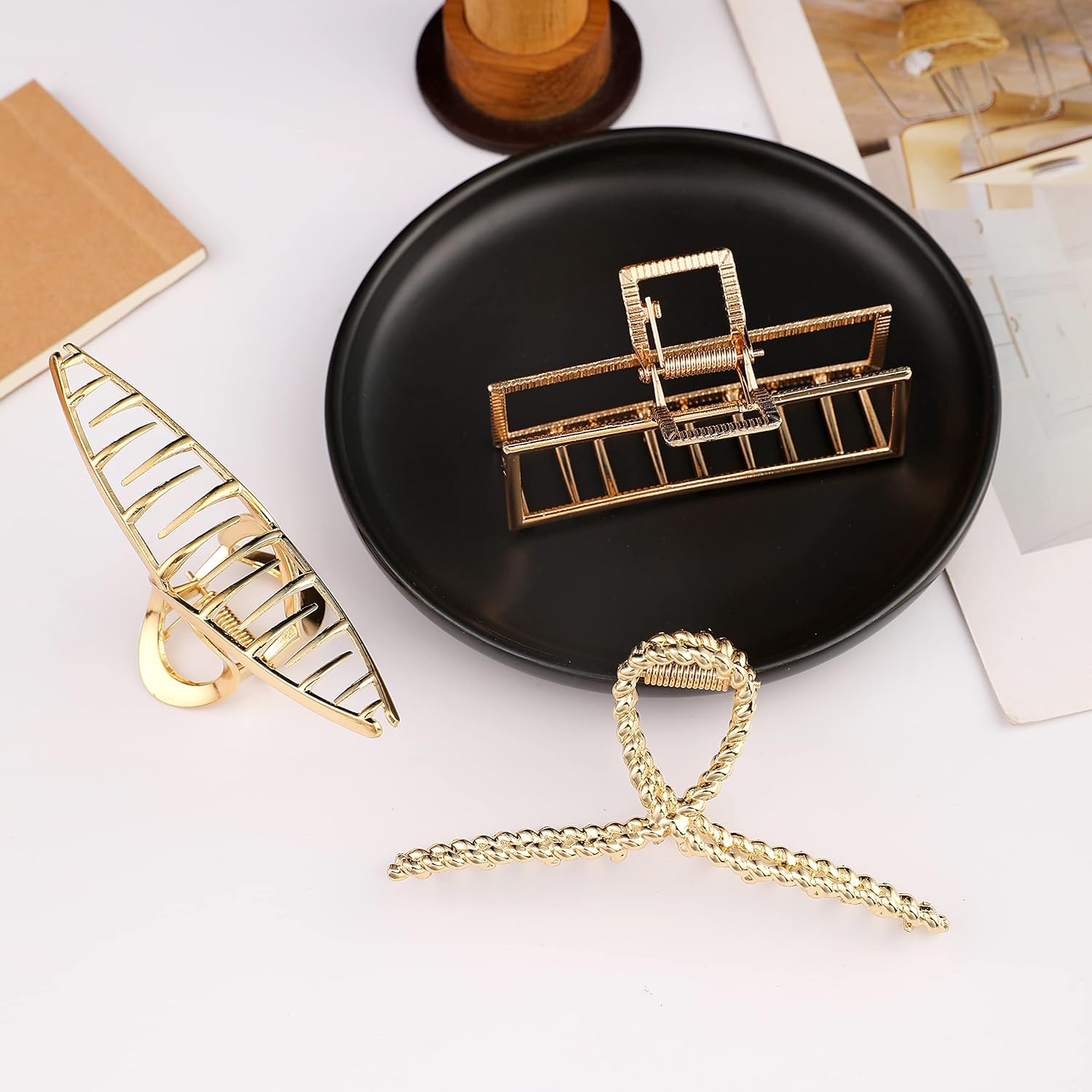 3-Piece Large Metal Claw Clips – Strong Hold Non-Slip Hair Clips for Thick Hair