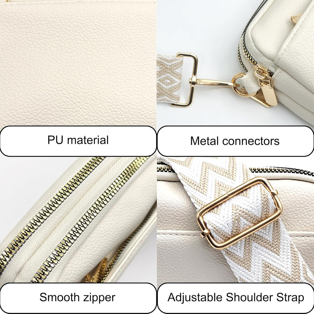 Women’s Vegan Leather Crossbody Bag – Adjustable Shoulder Purse