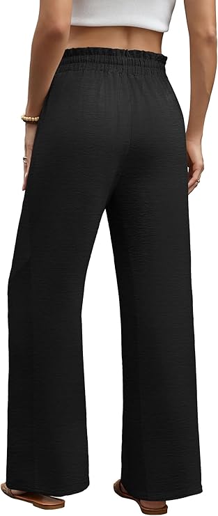 Women’s Wide-Leg Drawstring Pants – Loose Summer Trousers with Pockets