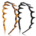 Zigzag Headbands – 2-Pack Non-Slip Slick-Back Hair Comb Headbands for Women