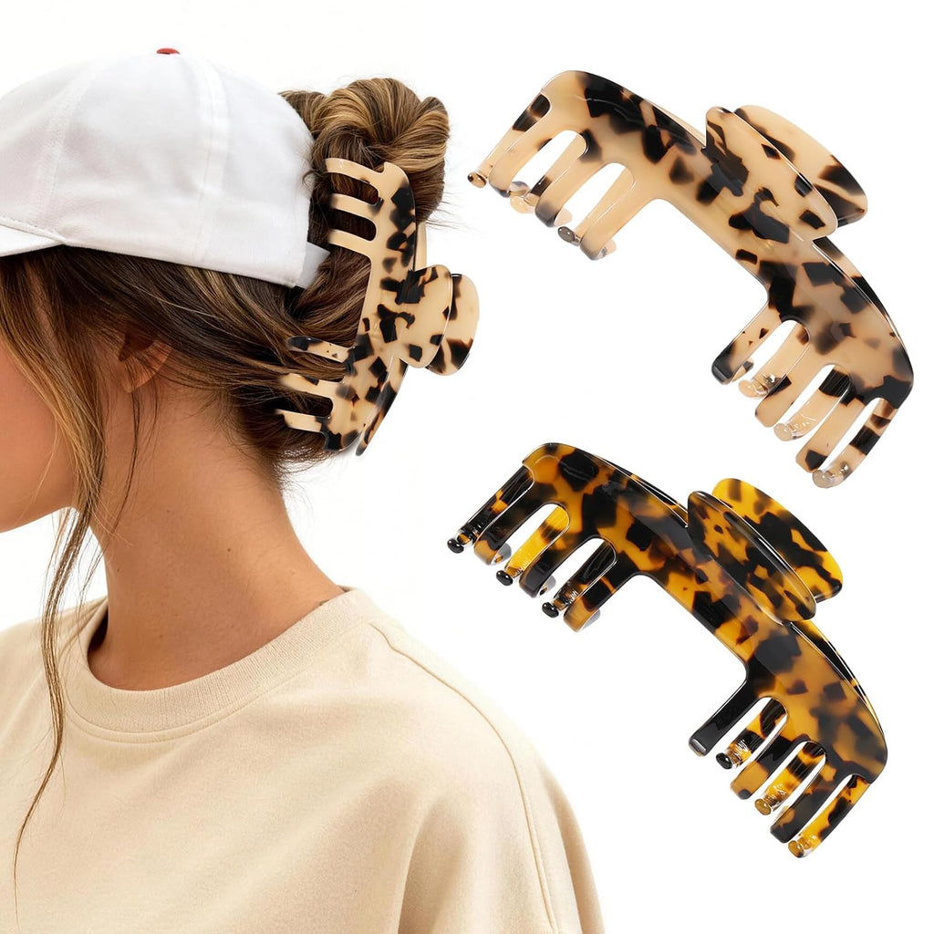 2-Piece Hat Claw Clips – Large Non-Slip Hair Clips for Caps & Trucker Hats