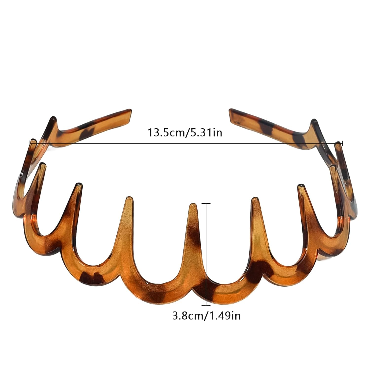 Zigzag Headbands – 2-Pack Non-Slip Slick-Back Hair Comb Headbands for Women
