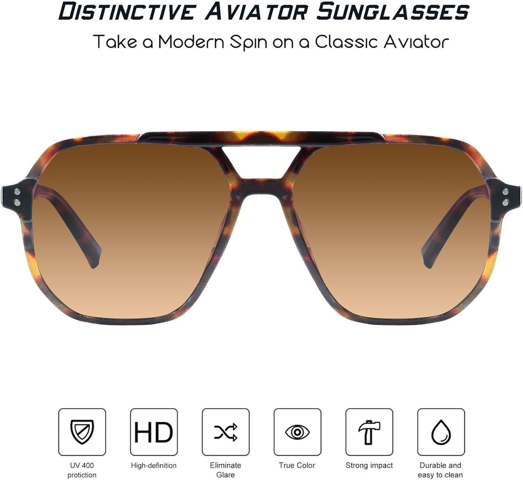 Women’s Oversized Aviator Sunglasses – Polarized UV Protection
