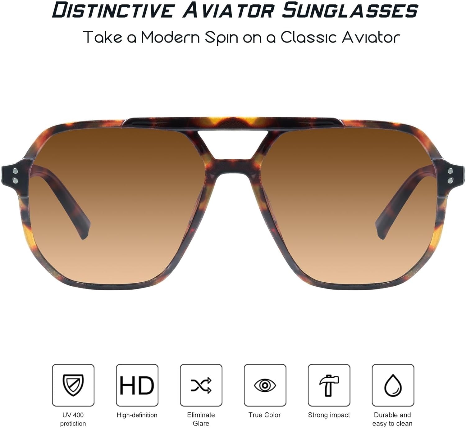 Women’s Oversized Aviator Sunglasses – Polarized UV Protection