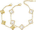 18K Gold Four-Leaf Clover Bracelet – Lucky Link Bracelet for Women