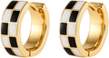 Checker Small Hoop Earrings – Enamel Hoop Earrings for Women