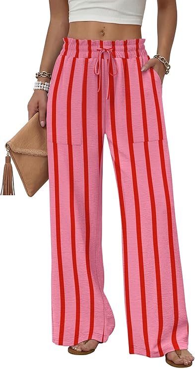 Women’s Wide-Leg Drawstring Pants – Loose Summer Trousers with Pockets