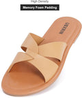 Women’s Minimalist Memory Foam Slide Sandals – Soft Leather Casual Flat Slippers